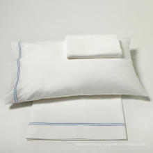 Großhandel Hyallergenic 100% Baumwolle Percale White Double Hand Stickerei Bettlaken